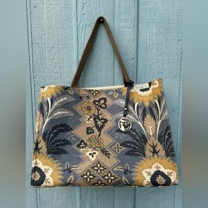 Spartina Large Floral Canvas Tote